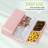 FYY Daily Pill Organizer, 7 Compartments Portable Travel Pill Case [Folding Design]Pill Box for Purse Pocket to Hold Vitamins,Cod Liver Oil,Supplements and Medication-Pink