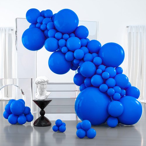 PartyWoo Royal Blue Balloons, 127 pcs Dark Blue Balloons Different Sizes Pack of 36 Inch 18 Inch 12 Inch 10 Inch 5 Inch Blue Balloons for Balloon Garland or Balloon Arch as Party Decorations, Blue-Y5