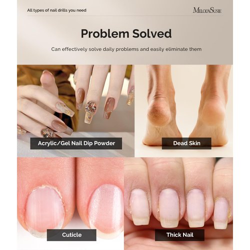 MelodySusie Electric Nail Drill Machine,PC120I Portable Electric Nail File Efile Set for Acrylic Gel Nails, Manicure Pedicure Tool with Nail Drill Bits Sanding Bands Dust Brush Gold