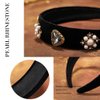 Sinalty Baroque Wide Headbands Black Velvet Crystal Hairband Vintage Hair Band Custome Hair Accessories for Women