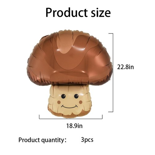 HADCKJA Mushroom Balloons Vegetable Birthday Decorations Balloons Smile Mushroom Balloon for Vege...