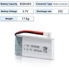 FPVERA 2PCS Drone Batteries 3.7V Lipo Battery USB Charger and 650mAh Lipo Battery with Battery Charger for SYMA X5 Serial UAV Drone Quadcopter Rechargeable Battery
