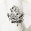 Fall Napkin Rings Leaf Vintage Thanksgiving Holiday Halloween Autumn Napkin Holders Wedding Birthday Banquet Table Accessories Table Accessories (Silver, 12)