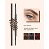 LYSdefeu Eyebrow Pencil - 4 Pcs Professional Micro Brow Pencil Kit with Brow Razor, Longlasting Waterproof Eyebrow Makeup with Dual Ends, Ultra-Fine Mechanical Pencil for Women Eye Makeup – 05 Brown