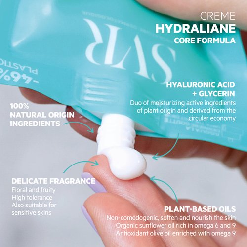SVR Hydraliane Light Hydrating Face Cream - Hyaluronic Acid & Glycerin Moisturizer For Sensitive & Dehydrated Skin, for the Whole Family - Skin is 72% More Hydrated After 8 Hrs, 1.7 fl.oz.