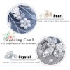 YBSHIN Bride Wedding Hair Comb Silver Rhinestone Hair Pieces Pearl Headpieces Leaf Bridal Hair Accessories for Women