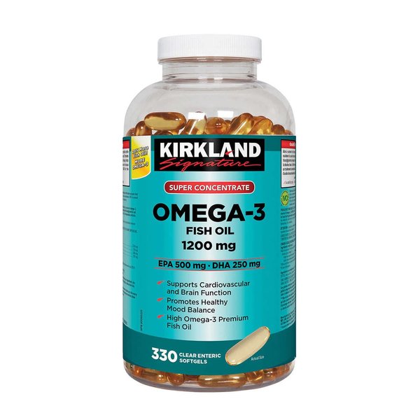Kirkland Omega-3 Fish Oil 1000mg 300 Softgels