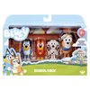 Bluey and Friends 4 Pack of 2.5-3"" Poseable Figures (13052), School 4-Pack