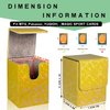 Dmoicols Sparkly Card Deck Box Holds 100+ Single Sleeved Cards,Leather Card Storage Case,MTG Commander Deck Box with 2 Dividers fit TCG CCG Magic Cards Vertical (Sparkly Yellow Piece)