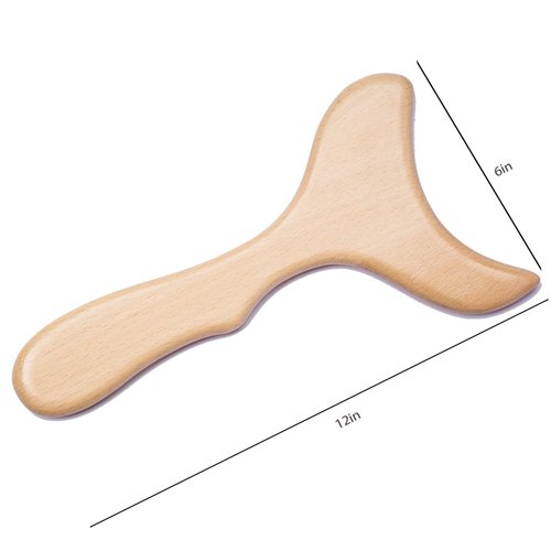 Allshow Wooden Gua Sha Tools Professional Lymphatic Drainage Tool Wood Therapy Massage Tools for Maderoterapia (Burlywood)