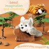 Forest & Twelfth Mini Wolf Plush Toys, 12 Pack Wolf Stuffed Animals Bulk, Stocking Stuffer for Girls & Boys, Animals Figures for Party Favors, Goody Bags, Classroom Treasure Box Prizes (Wolf)