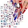 4th of July Nail Sticker - 8PCS/Set Independence Day Nail Design 3D Self-Adhesive Nail Decals Flag USA National Day Nail Stickers DIY Manicure Decoration American Independence Day Element Accessories