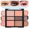 HHLTOH Six-Color Eyeshadow Makeup Palette, Cocoa RoseGold DarkBrown ChampagneGold Orange Nude Eyeshadows, Blendable Matte and Shimmer, Long-Lasting -Waterproof-Cruelty-Free With Built-In Mirror - 02#