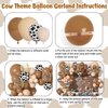 170Pcs CowBoy Balloons Garland Arch Kit, Cow Brown Neutral Blush Confetti Print Balloons for Western Cowboy Cowgirl Farm Animal Themed Baby Shower Bachelor Birthday Party Decorations Supplies