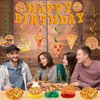 Refavor Pizza Party Decorations - 11PCS Pizza Birthday Party Decorations Pizza Happy Birthday Banners Hanging Swirl Pizza Theme Honeycomb Centerpieces Table Decor Supplies Pizza Decorations for Party