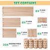 NiToy Wooden Building Blocks 60PCS Montessori STEM Toy for Kids 6+, Natural Wood Splicing Joints and Sticks Educational Sensory Tinker Creative 3D Playset Stacking Game