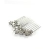 NYFASHION101 Women's Elegant Bridal Rhinestone Flower Pattern Hair Comb HC4180, Silver-Tone