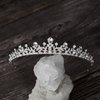 SWEETV Crystal Wedding Tiara for Bride & Flower Girls - Princess Tiara Headband Pageant Crown, Bridal Hair Jewelry for Women and Girls, Silver