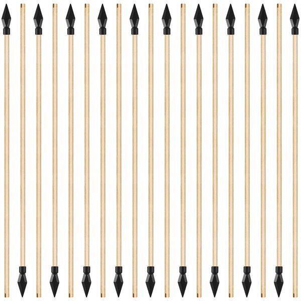 Skylety 20 Pieces Wooden Arrows for Archery Soft Rubber Wooden Arrow Wooden Arrows Bows Rubber Toy Arrows Outdoor Play Halloween Cosplay Costume Decoration