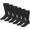 6 Pairs of Extra Wide Diabetic Socks, Mid/Over the Calf Medical Swollen Feet Socks (Black)