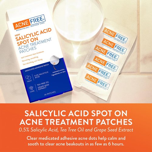 AcneFree Salicylic Acid Spot On Acne Treatment Patches, Pimple Spot Treatment, 36 Count