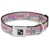 Buckle-Down Seatbelt Buckle Dog Collar - Crown Princess Oval Baby Pink/Baby Blue - 1.5" Wide - Fits 13-18" Neck - Small