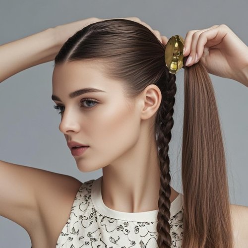 Metal Hair Cuffs For Ponytails 4pcs Gold Hair Tie Elastic Hair Bands For Thick Hairties Women Metallic Hair Accessories (Golden)