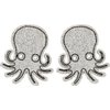 Sourpuss Glitter Octopus Hair Clips Silver by Sourpuss