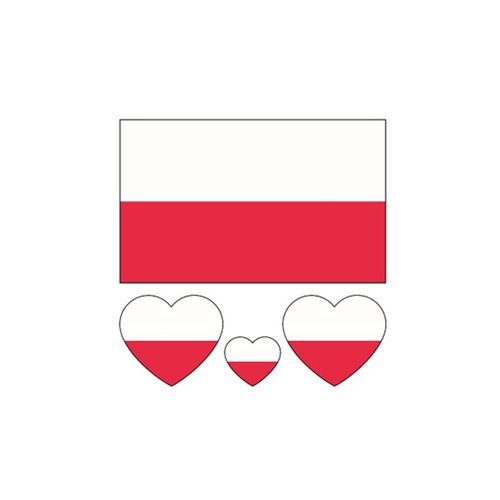 ZPDNURZL 10 Sheets Poland Flag Tattoos Stickers 40 Pcs Waterproof Sweat Sports National Flag Removable Fake Tattoos