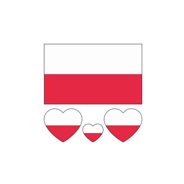 ZPDNURZL 10 Sheets Poland Flag Tattoos Stickers 40 Pcs Waterproof Sweat Sports National Flag Removable Fake Tattoos