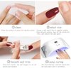 JMEOWIO Semi Cured Gel Nail Strips Bright Red Gel Nail Stickers Nail Supplies Nail Art Design Decoration Accessories