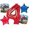 Anagram Blaze 4th Birthday Party Supplies 5pc Monster Machines Balloon Bouquet Decorations