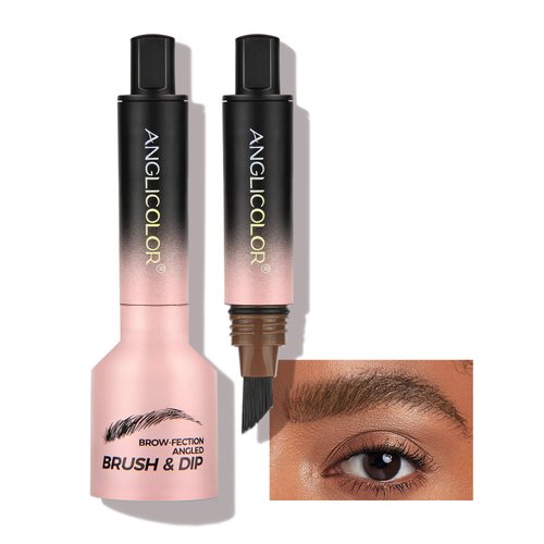 Anglicolor Liquid Microblading Eyebrow Pen,Square Angled Eyebrow Brush Hair-Like Strokes Easy To Color Long Lasting Quick Drying Natural Shaping Outlining Filling Brow for Beginners(#05Espresso)