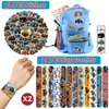 YYMYMGJ Monster Truck Party Favors, 24 Pcs Monster Truck Slap Bracelets 50 Pcs Monster Truck Stickers Monster Truck Birthday Party Decorations Supplies Gifts for Kids Boys Classroom Rewards
