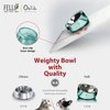 Felli Pet Oblik Anti Whisker Fatigue Cat Food Bowl Stainless Steel Shallow Dish for Cat Dog, Anti Vomiting Angled Slanted Metal Feeder, Elevated Acrylic Base for Storage (0.5Cup, Classic)