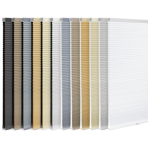 LazBlinds Cordless Cellular Shades, Blackout Privacy Light Blocking Honeycomb Shade Pleated Blinds for Windows Size 23'' W x 64'' H, Black
