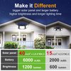 intelamp Solar Outdoor Lights,6000mAh Motion Sensor with Dual Sensors,Waterproof Flood Lights 270°Wide Angle for Outside with 3 Modes