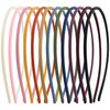 Lawie 12 Pack Colorful Plain Blank Frosted Slim Thin Plastic Headband With Teeth Skinny Wire Comb Hair band Elastic Hair Hoop Holder Tiara Crown Headpiece Craft DIY Accessories for Women Girls Adults