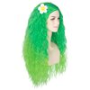 Unisex Women 80cm Long Curly Dark Brown Hair Halloween Cosplay Costume Wig for Girl (Gradient Green)