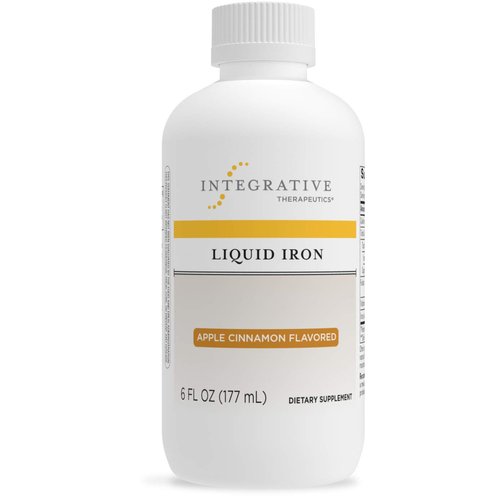 Integrative Therapeutics Liquid Iron - Iron Supplement with Vitamin B12 and Folate - Vegan, Gluten-Free & Dairy-Free Supplement for Energy Support* - 6 fl oz, Apple Cinnamon Flavored
