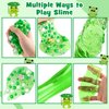 LAWOHO Frog Clear Slime 300ml, Green Clear Slime Kit for Girls Ages 8-12 with 8 Packs Slime Add-Ins, Slime for Kids Party Favors, Non Stick Slime with Clay, Birthday Halloween Christmas Easter Gifts