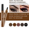 Magic Eyebrow Pencil, Microblading Eyebrow Pencil Contouring Pen, 4 Tipped Precise Brow Pen, Fine Stroke Microblading Eyebrow Pencil Natural (Dark Brown+Light)