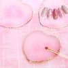Molain Nail Art Palettes Resin Nail Mixing Palette Polish Color Mixing Plate Golden Edge Resin Nail Holder Heart Shape Cosmetic Mixing Tools