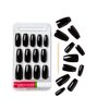 GoldFinger Press On Full Cover False Nails Kit with Glue, Solid Color Black Nails, Ready to Wear Gel, Medium, Long Length Nails (Crisp Air)