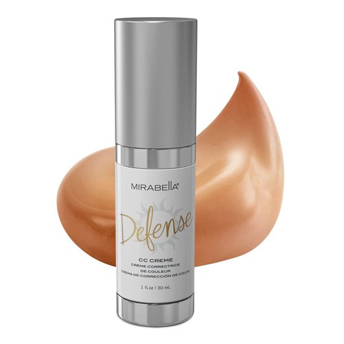 Mirabella Defense CC Creme Full Coverage Foundation with SPF 20, CC Cream Foundation with Sunscreen & Hyaluronic Acid, Oil Control with Salicylic Acid - Medium
