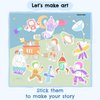 Together Art Outer Space Storytelling Art Box – 7 Backgrounds & 9 Coloring Sticker Sheets, Creative Projects for Kids Age 3+, Family-Friendly