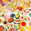 Anrher 100pcs Mini Delicious Food Dishes DIY Dollhouse Pretend Kitchen Play Cooking Game Resin Flatback Decoration Sets