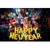 16 Inch Gold Happy New Year Letter Balloons, Big 2025 Happy New Year Letter Balloons Foil Gold Balloons for 2025 Happy New Year Eve Celebration Decorations Party Supplies New Years 2025 Balloons Gold