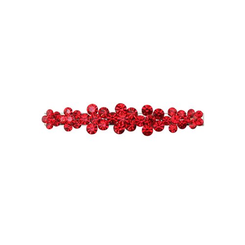 Faship Gorgeous Red Crystal Floral Small Alligator Hair Clip