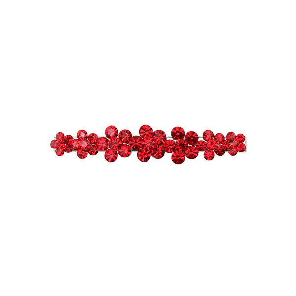 Faship Gorgeous Red Crystal Floral Small Alligator Hair Clip